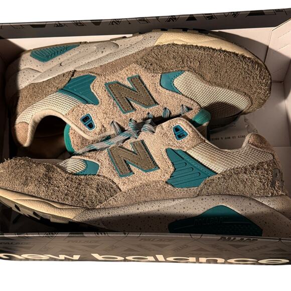NIB Palace & New Balance Collab 580 Gargoyle Grey Blue MT580PA2 Low Sneakers 11 - Picture 3 of 16